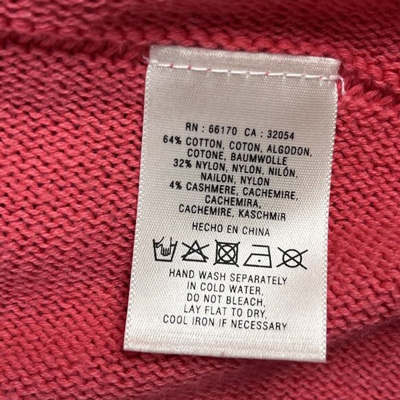 Angel of the North Anthropologie Cashmere Blend Open Knit Coral Cardigan Sz Smal - Picture 3 of 4